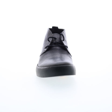 Softinos Rafa RAFA612SOF-002 Mens Black Leather Slip On Chukka Boots