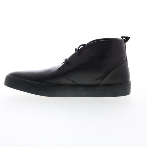 Softinos Rafa RAFA612SOF-002 Mens Black Leather Slip On Chukka Boots