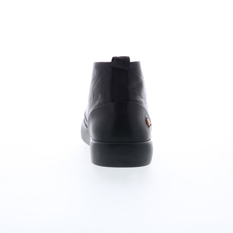 Softinos Rafa RAFA612SOF-002 Mens Black Leather Slip On Chukka Boots