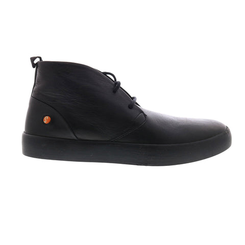 Softinos Rafa RAFA612SOF-002 Mens Black Leather Slip On Chukka Boots
