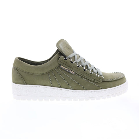 Mephisto Rainbow Mens Green Leather Lace Up Lifestyle Sneakers Shoes