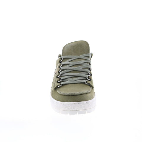 Mephisto Rainbow Mens Green Leather Lace Up Lifestyle Sneakers Shoes