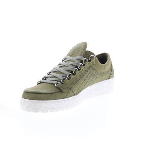 Mephisto Rainbow Mens Green Leather Lace Up Lifestyle Sneakers Shoes