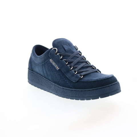 Mephisto Rainbow Mens Blue Suede Lace Up Lifestyle Sneakers Shoes