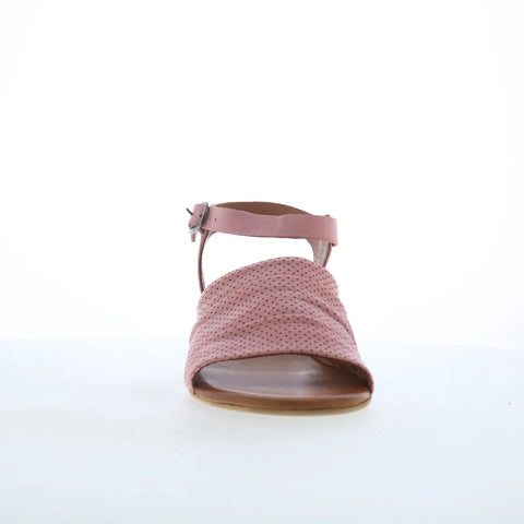 Miz Mooz Rainie Womens Pink Leather Hook & Loop Heeled Sandals Shoes
