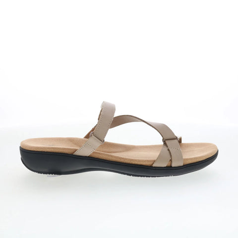 Trotters Raja T2108-065 Womens Gray Leather Strap Sandals Shoes