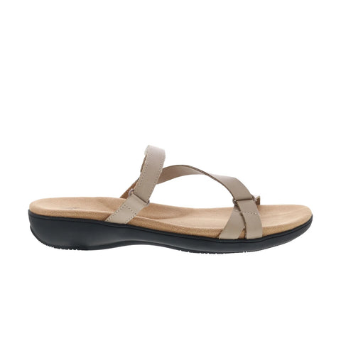 Trotters Raja T2108-065 Womens Gray Leather Strap Sandals Shoes
