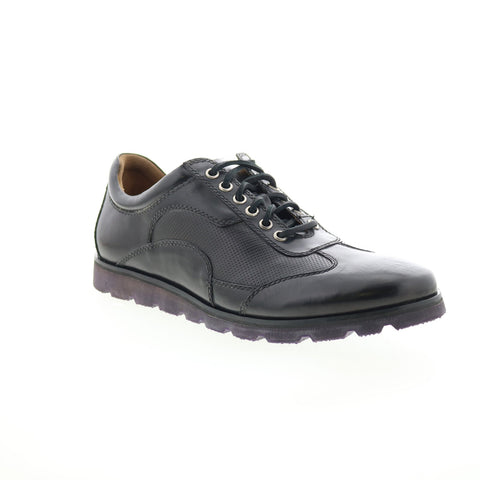 Robert Zur Rally Poggio Mens Black Leather Lace Up Lifestyle Sneakers Shoes