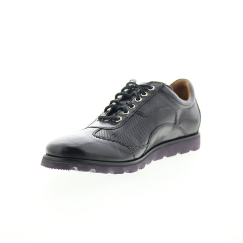 Robert Zur Rally Poggio Mens Black Leather Lace Up Lifestyle Sneakers Shoes