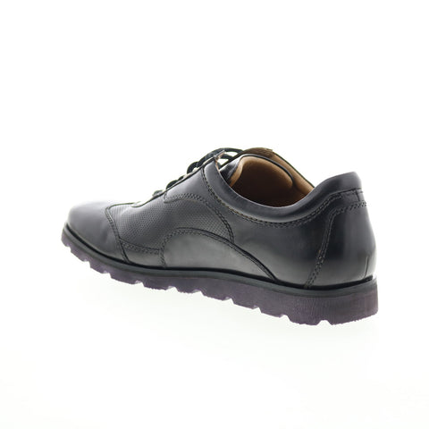 Robert Zur Rally Poggio Mens Black Leather Lace Up Lifestyle Sneakers Shoes