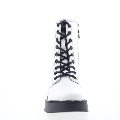 Fly London Rami RAMI043FLY-010 Womens White Leather Casual Dress Boots