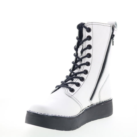 Fly London Rami RAMI043FLY-010 Womens White Leather Casual Dress Boots