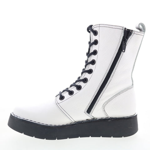 Fly London Rami RAMI043FLY-010 Womens White Leather Casual Dress Boots
