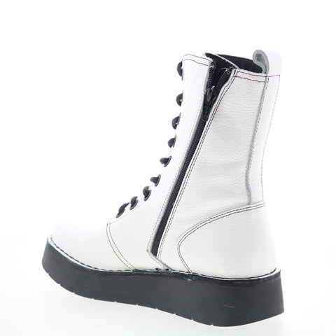 Fly London Rami RAMI043FLY-010 Womens White Leather Casual Dress Boots
