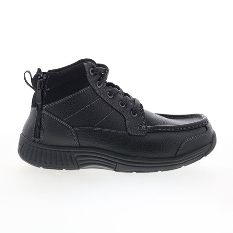 Orthofeet Ranger Zip RANGER Mens Black Extra Wide Leather Chukka Boots