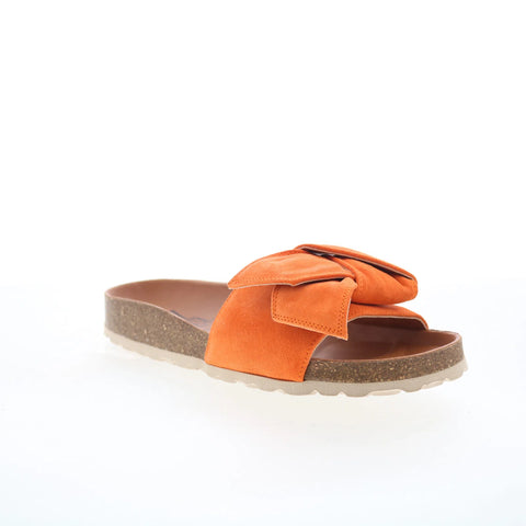 Miz Mooz Rani Womens Orange Suede Slip On Slides Sandals Shoes