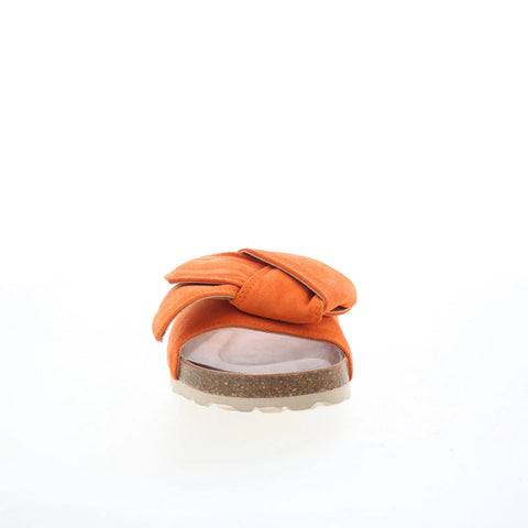 Miz Mooz Rani Womens Orange Suede Slip On Slides Sandals Shoes