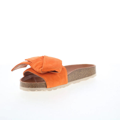 Miz Mooz Rani Womens Orange Suede Slip On Slides Sandals Shoes