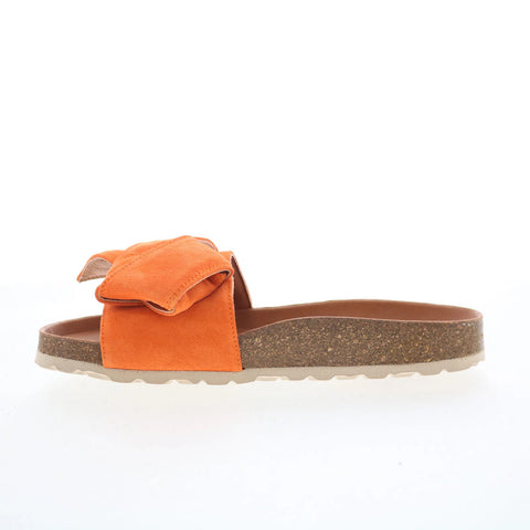 Miz Mooz Rani Womens Orange Suede Slip On Slides Sandals Shoes