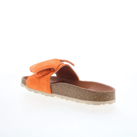 Miz Mooz Rani Womens Orange Suede Slip On Slides Sandals Shoes