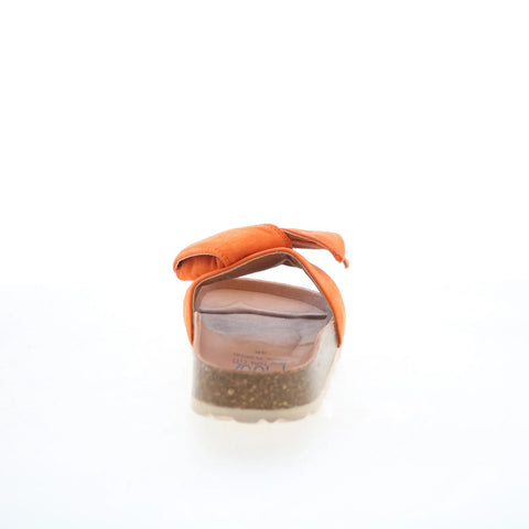 Miz Mooz Rani Womens Orange Suede Slip On Slides Sandals Shoes