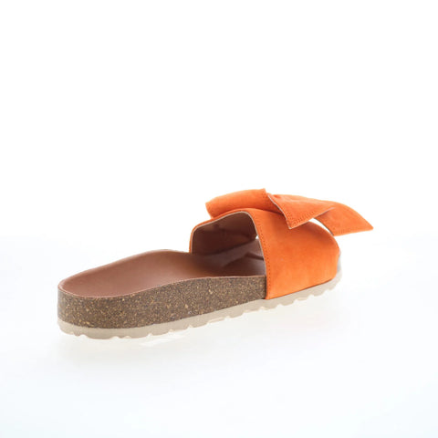 Miz Mooz Rani Womens Orange Suede Slip On Slides Sandals Shoes