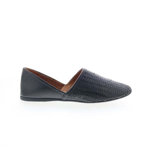Miz Mooz Raquel Womens Black Leather Slip On Loafer Flats Shoes