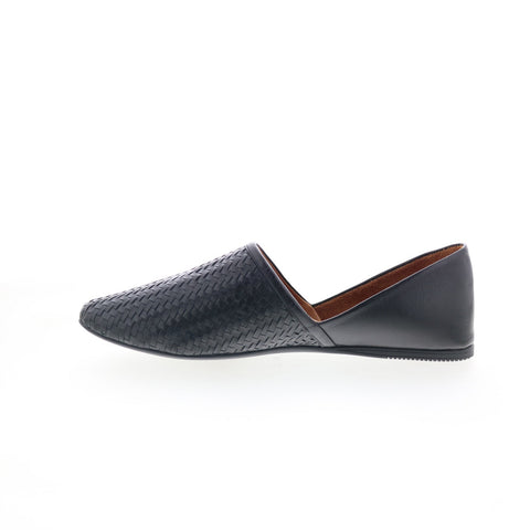 Miz Mooz Raquel Womens Black Leather Slip On Loafer Flats Shoes