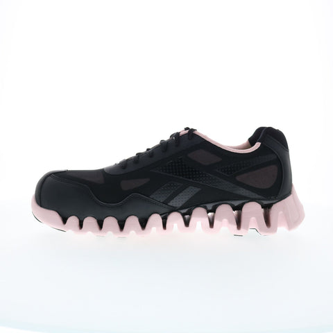 Reebok Work Zig Pulse RB321 Womens Black Mesh Lace Up Athletic Work Shoes