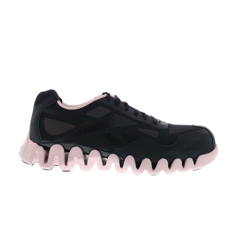 Reebok Work Zig Pulse RB321 Womens Black Mesh Lace Up Athletic Work Shoes