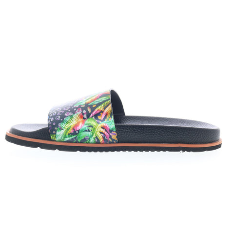 Robert Graham Recon RC5360F Mens Black Leather Slip On Slides Sandals Shoes