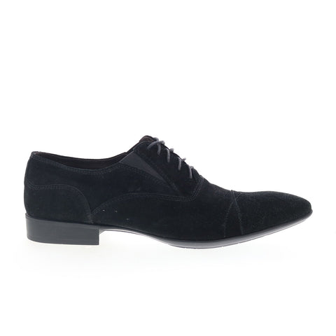 RD Company RD12 Mens Black Suede Lace Up Oxfords & Lace Ups Cap Toe Shoes