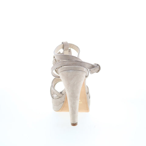 RD Company RD12 Womens Beige Suede Hook & Loop Pumps Heels Shoes