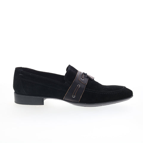 RD Company RD13 Mens Black Suede Slip On Loafers & Slip Ons Tasseled Shoes