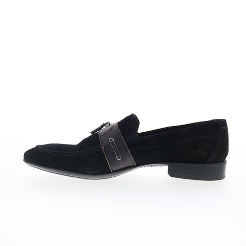 RD Company RD13 Mens Black Suede Slip On Loafers & Slip Ons Tasseled Shoes