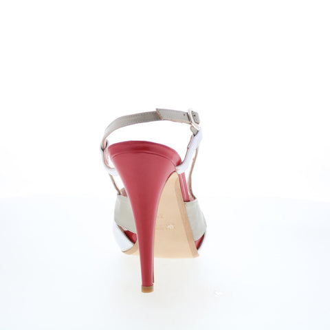 RD Company RD14 Womens Red Leather Hook & Loop Pumps Heels Shoes