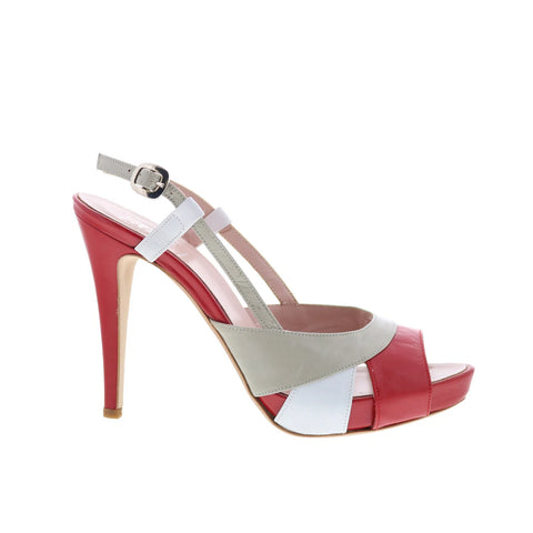 RD Company W-RD14 Womens Red Leather Hook & Loop Pumps Heels Shoes