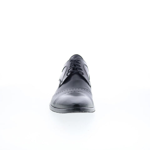 RD Company RD16 Mens Black Leather Lace Up Oxfords & Lace Ups Cap Toe Shoes