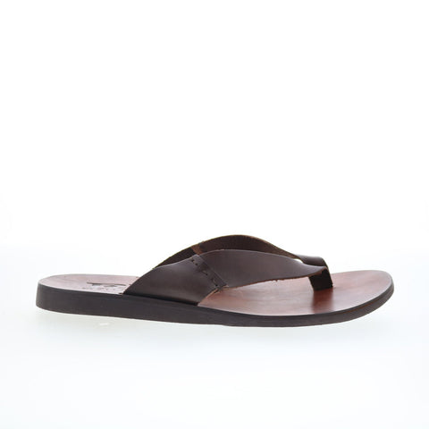 RD Company RD19 Mens Brown Leather Slip On Sandals Flip-Flops Shoes