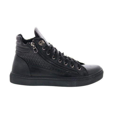 RD Company RD11 Mens Black Leather Lace Up Sneakers Lifestyle Shoes