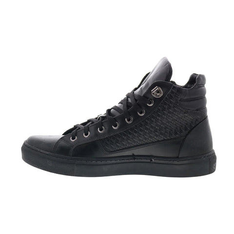 RD Company RD11 Mens Black Leather Lace Up Sneakers Lifestyle Shoes