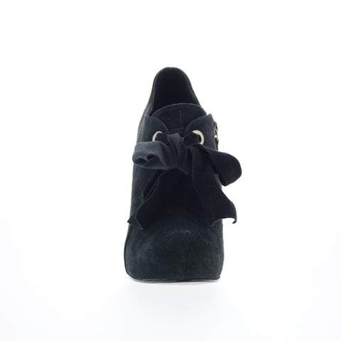 RD Company RD20 Womens Black Suede Zipper Pumps Heels Shoes
