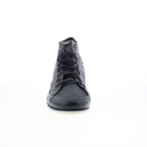 RD Company RD23 Mens Black Leather Lace Up Sneakers Lifestyle Shoes