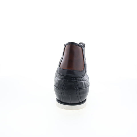 RD Company RD23 Mens Black Leather Lace Up Sneakers Lifestyle Shoes