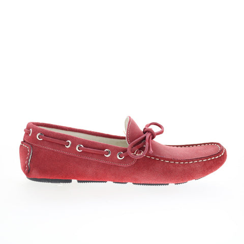 RD Company RD25 Mens Red Suede Lace Up Loafers & Slip Ons Boat Shoes