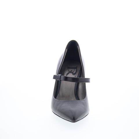 RD Company W-RD26 Womens Black Leather Slip On Pumps Heels Shoes