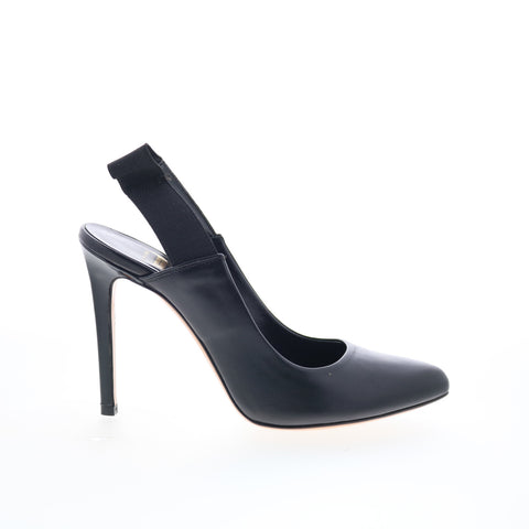 RD Company W-RD28 Womens Black Leather Slip On Pumps Heels Shoes