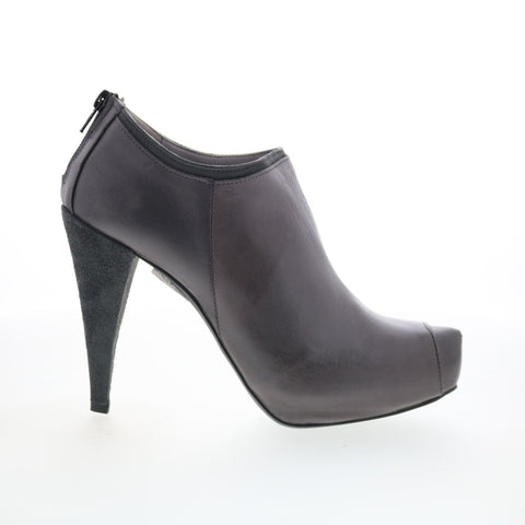 RD Company RD29 Womens Gray Leather Zipper Ankle & Booties Boots