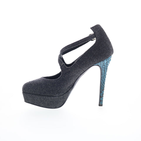 RD Company RD30 Womens Gray Canvas Hook & Loop Pumps Heels Shoes