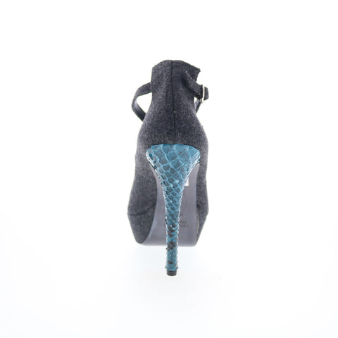 RD Company RD30 Womens Gray Canvas Hook & Loop Pumps Heels Shoes